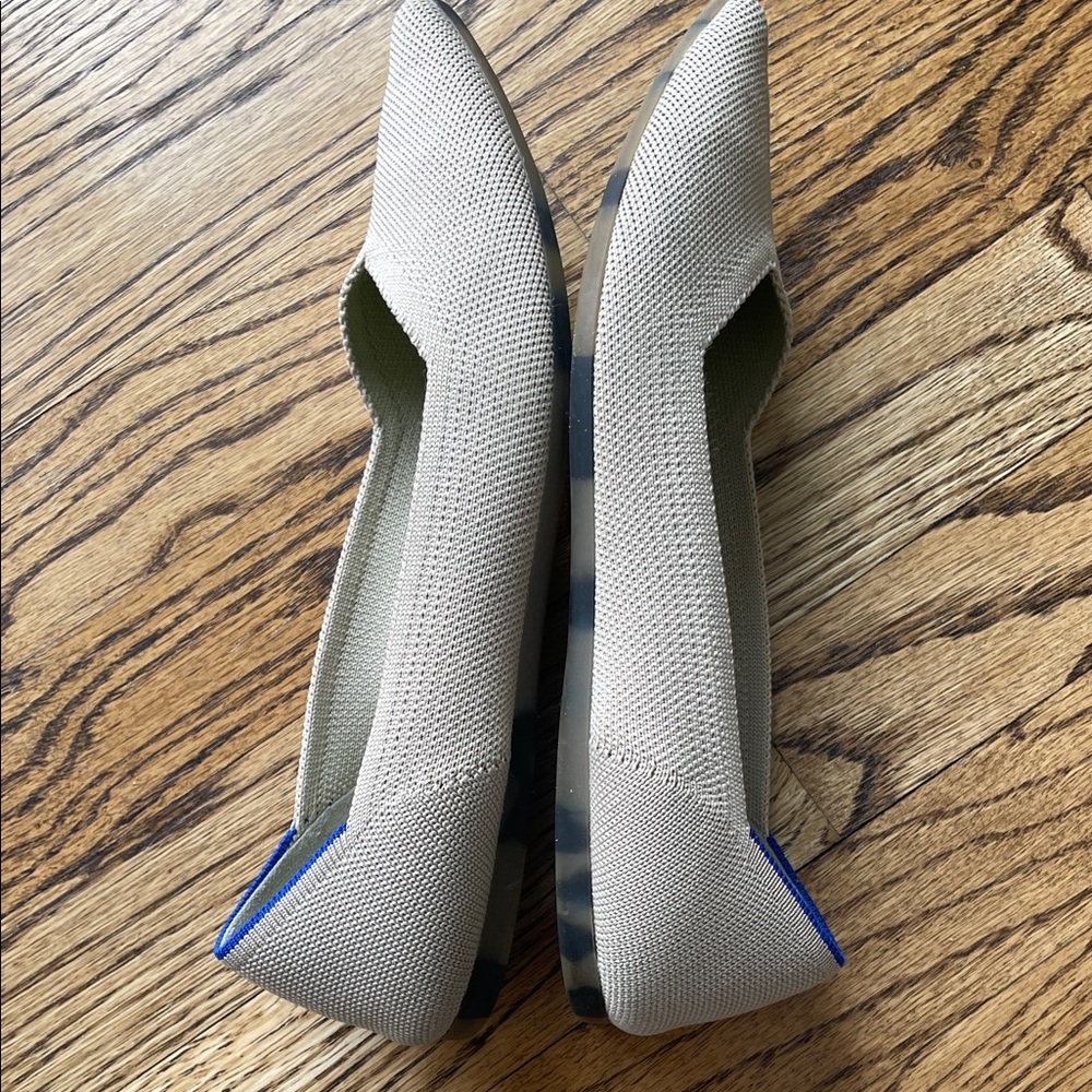 Rothy's Beige and Blue Pointed Flats - Picture 7 of 9